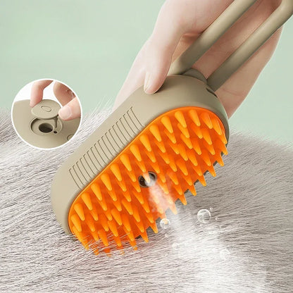 Pet Steam Brush Cat Dog Cleaning Steamy Spray Massage 3 In 1 Hair Removal