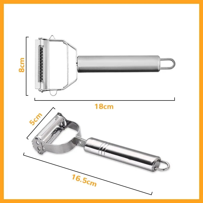 Heavy-Duty Kitchen Peeler: Stainless Steel Vegetable and Fruit Peeler, Potato Slicer, and Carrot Shredder