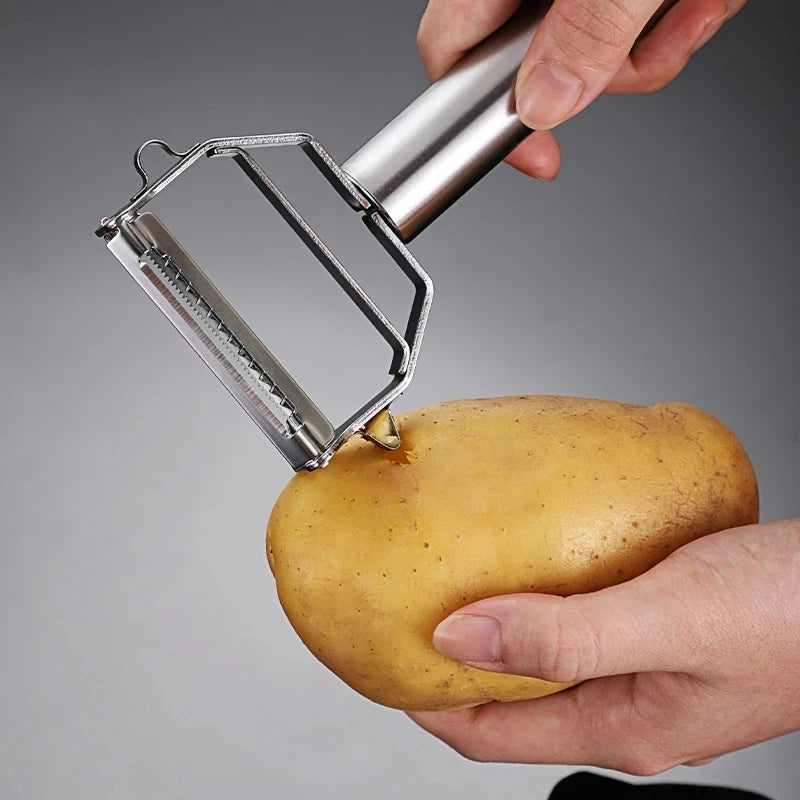 Heavy-Duty Kitchen Peeler: Stainless Steel Vegetable and Fruit Peeler, Potato Slicer, and Carrot Shredder