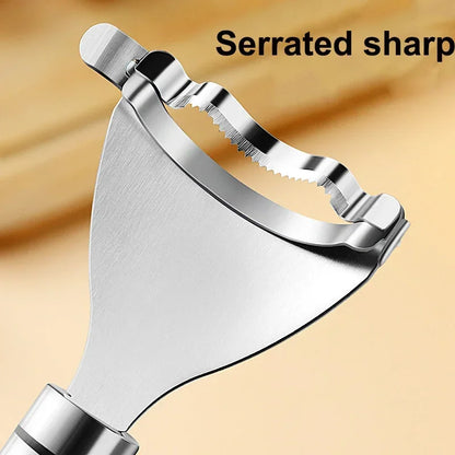 Multi-Function Stainless Steel Corn Peeler: Serrated Cob Stripper, Planer, and Thresher for Kitchen Use