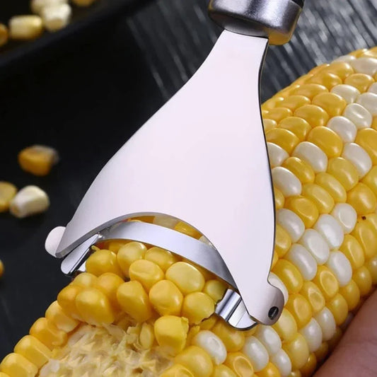 Multi-Function Stainless Steel Corn Peeler: Serrated Cob Stripper, Planer, and Thresher for Kitchen Use