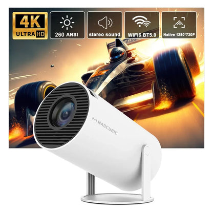 Magcubic 4K HY300 Pro Projector: Android 11, Dual WiFi 6, 260 ANSI Lumens, Allwinner H713, Bluetooth 5.0, 1080P HD Home & Outdoor Cinema