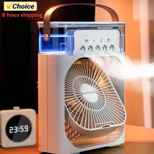 Multi-Function Air Cooler: Portable Fan, Humidifier, and LED Night Light for Any Space