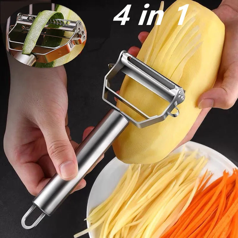 Heavy-Duty Kitchen Peeler: Stainless Steel Vegetable and Fruit Peeler, Potato Slicer, and Carrot Shredder