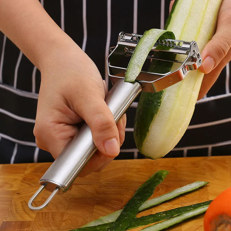 Heavy-Duty Kitchen Peeler: Stainless Steel Vegetable and Fruit Peeler, Potato Slicer, and Carrot Shredder