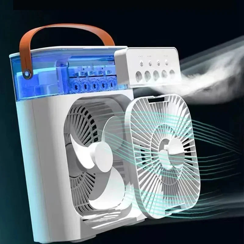 Multi-Function Air Cooler: Portable Fan, Humidifier, and LED Night Light for Any Space