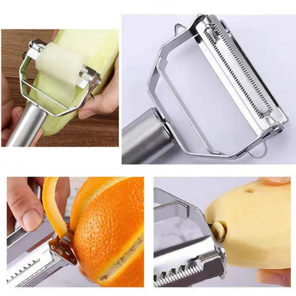 Heavy-Duty Kitchen Peeler: Stainless Steel Vegetable and Fruit Peeler, Potato Slicer, and Carrot Shredder