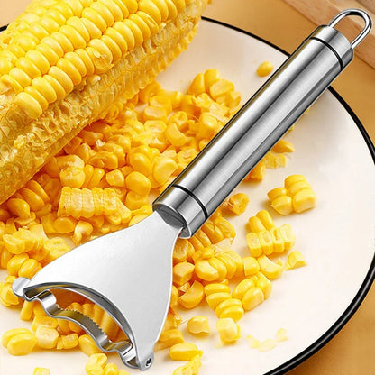 Multi-Function Stainless Steel Corn Peeler: Serrated Cob Stripper, Planer, and Thresher for Kitchen Use